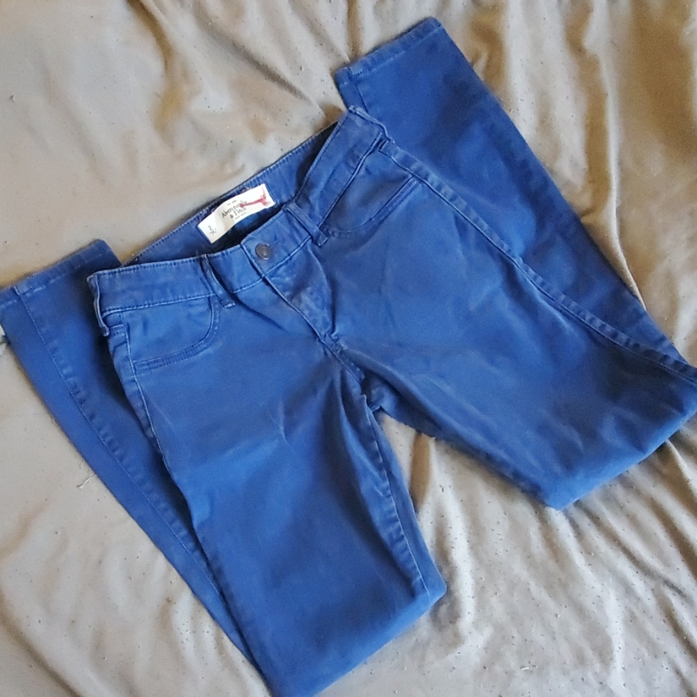 Abercrombie & Fitch Womens Blue Pants Sz:2 - Picture 3 of 9